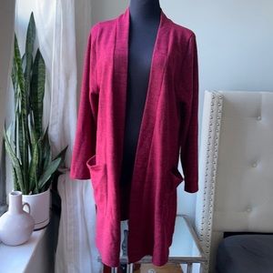 Essenza open maroon cardigan